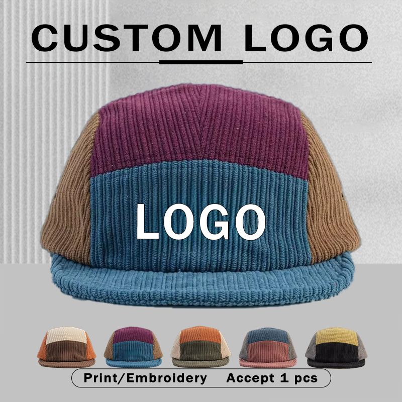 Corduroy Cap 5 Panel - Boné de beisebol com 5 painéis,