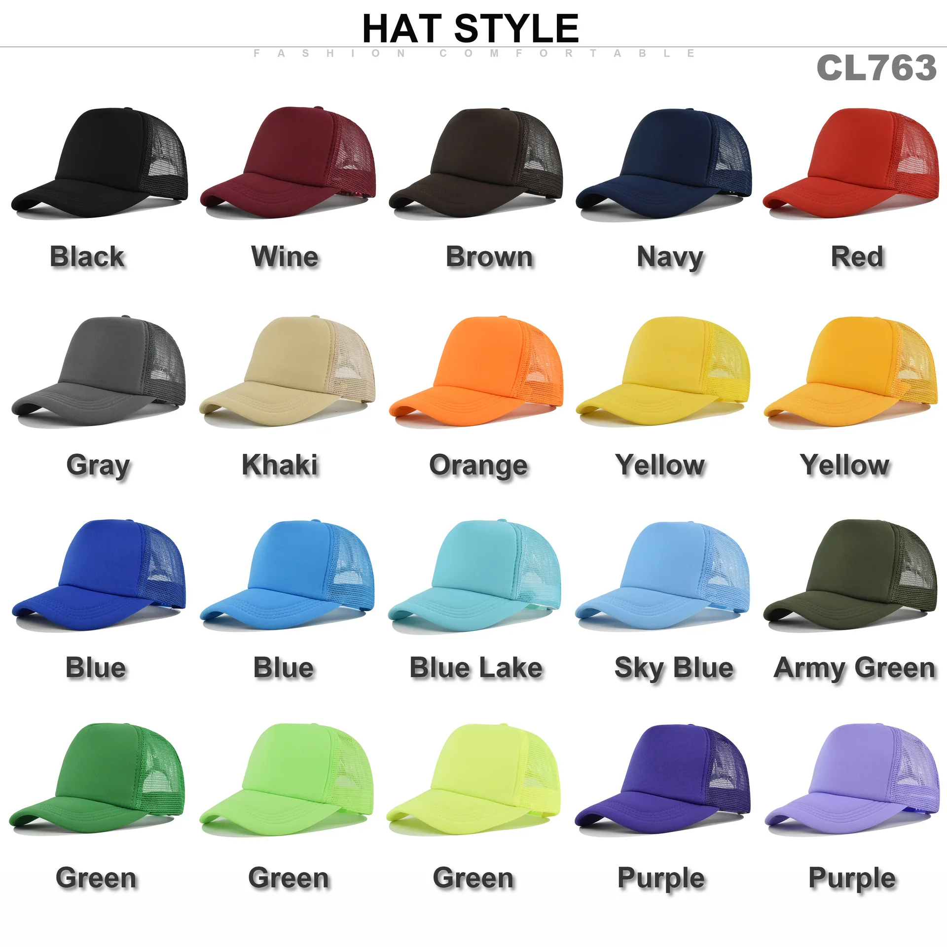 Boné de beisebol unissex, liso - Trucker Cap Mesh avaliação e preço