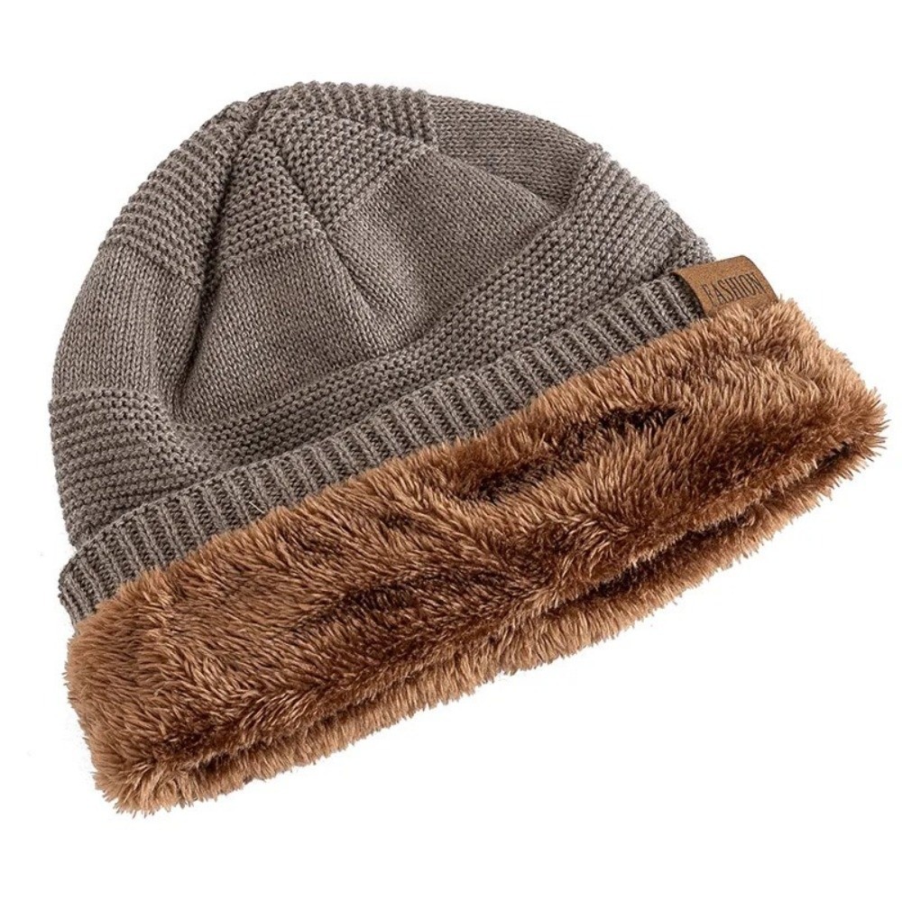 Gorro de inverno casual com fo - Beanie Cuffed Knit avaliação e preço